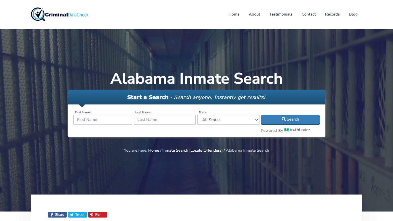 Alabama Inmate Search - Criminal Data Check